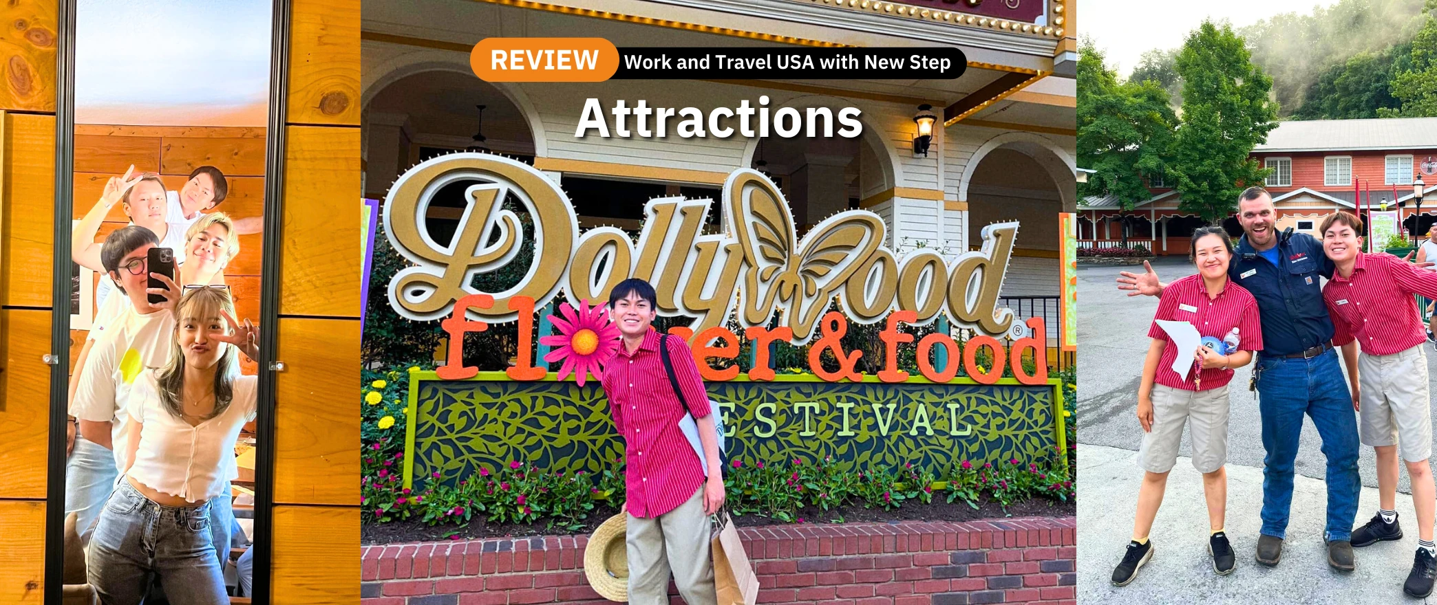 รีวิว review New Step Dollywood Work and Travel Pigeon Forge Tennessee wat2022 Attractions Team ทำงานต่างประเทศ แลกเปลี่ยนวัฒนธรรม ทำงานปิดเทอม ฝึกภาษา อังกฤษ