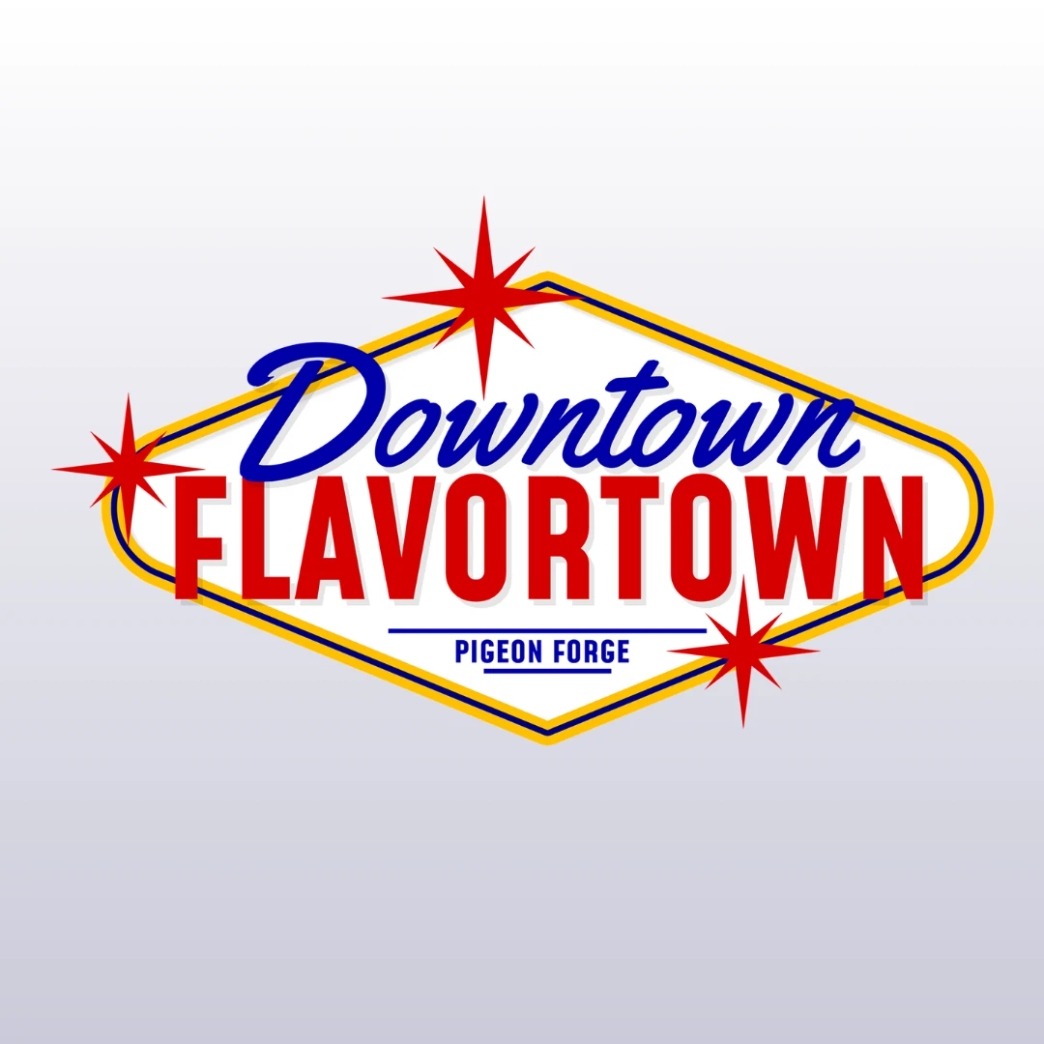โลโก้ Downtown Flavortown newstep new step work and travel  Pigeon Forge Tennessee