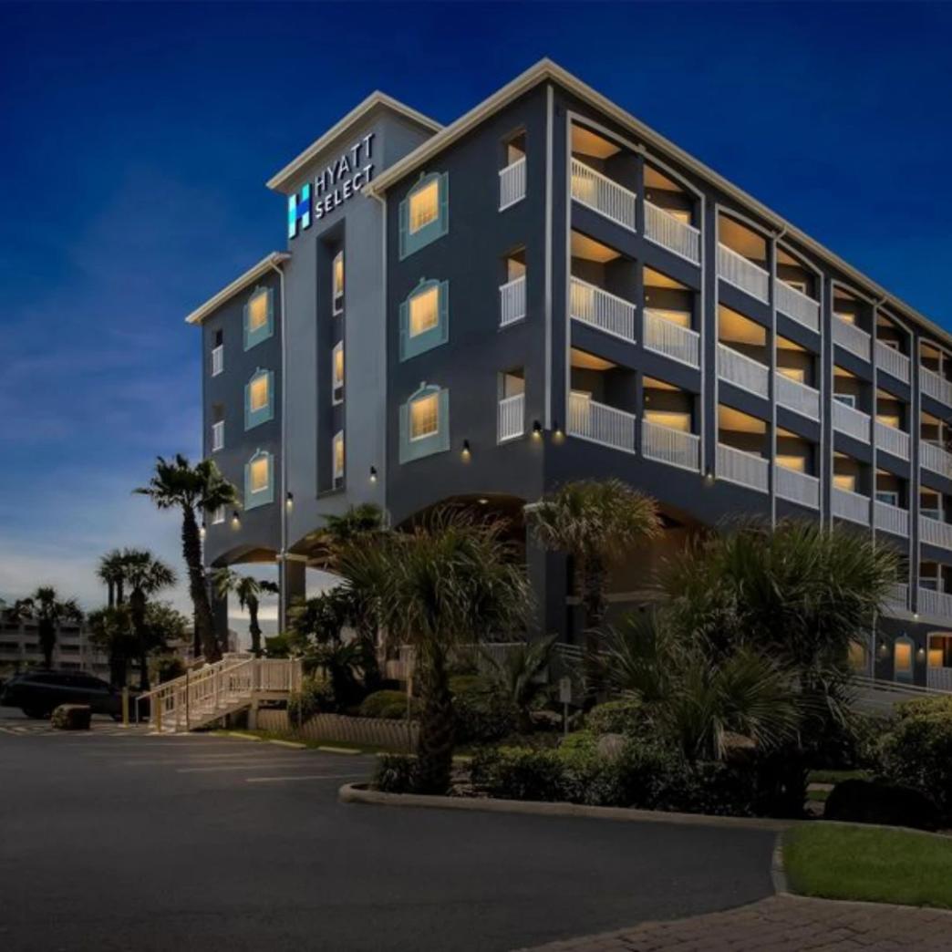 โลโก้ Hyatt Select newstep new step work and travel Galveston Texas